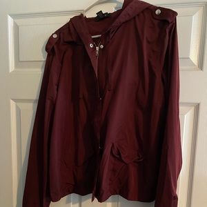 FOREVER 21 burgundy windbreaker jacket